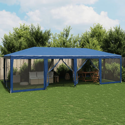 Tente de fête Vidaxl avec des murs latéraux 12 maille 8x4 m bleu HDPE