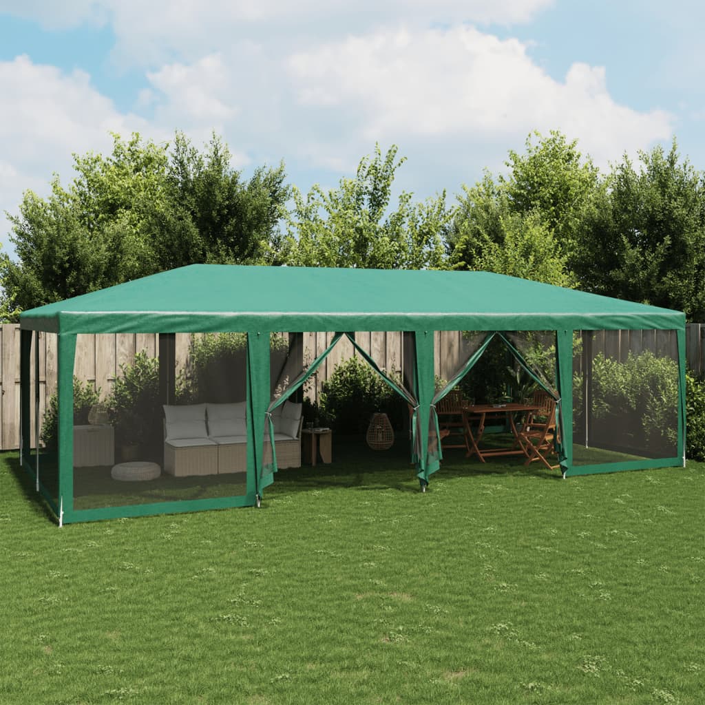 Tente de fête Vidaxl avec des murs latéraux de 12 maille 8x4 m vert HDPE