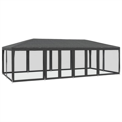 Tente de fête Vidaxl avec des murs latéraux de 12 maille 8x4 m anthracite HDPE -Colored