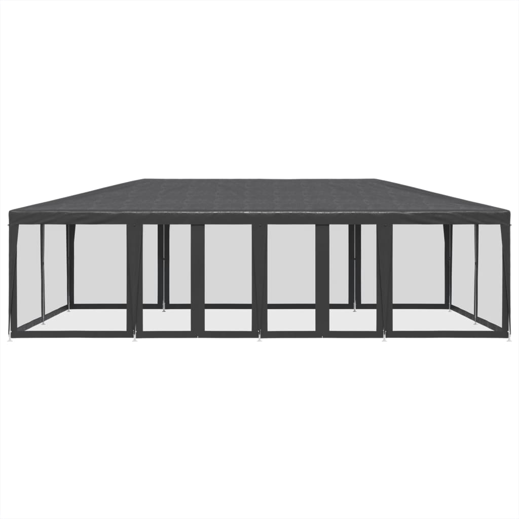 Tente de fête Vidaxl avec des murs latéraux de 12 maille 8x4 m anthracite HDPE -Colored