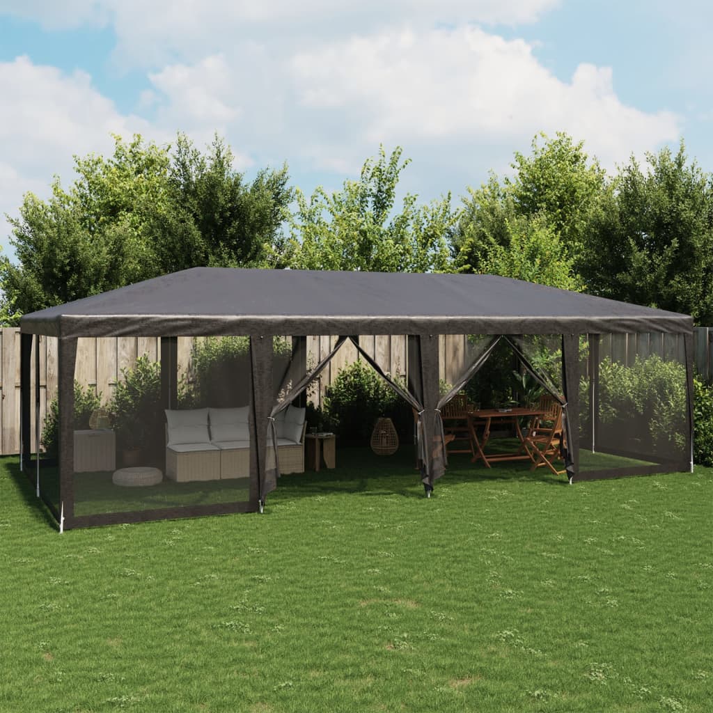 Tente de fête Vidaxl avec des murs latéraux de 12 maille 8x4 m anthracite HDPE -Colored