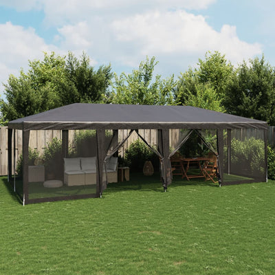 Tente de fête Vidaxl avec des murs latéraux de 12 maille 8x4 m anthracite HDPE -Colored