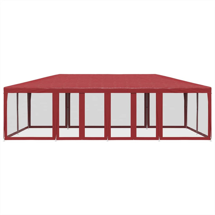 Tente de fête Vidaxl avec des murs latéraux de 12 maille 8x4 m en rouge HDPE