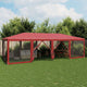 Tente de fête Vidaxl avec des murs latéraux de 12 maille 8x4 m en rouge HDPE