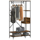 Rack de vêtements Vidaxl avec étagères en bois fumé en bois -colore