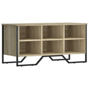 Armoire à chaussures Vidaxl 90x38x45,5 cm en bois de bois de chêne sonoma coloré - afbeelding 2