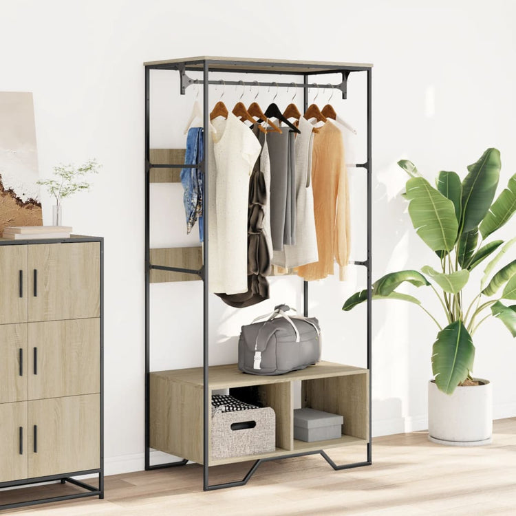 Vidaxl Wardrobe 90x50x180 cm Wood Sonoma Oak colored