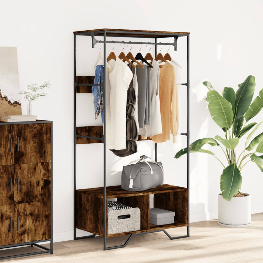 Vidaxl Armoire 90x50x180 cm en bois de bois de bois fumé coloré