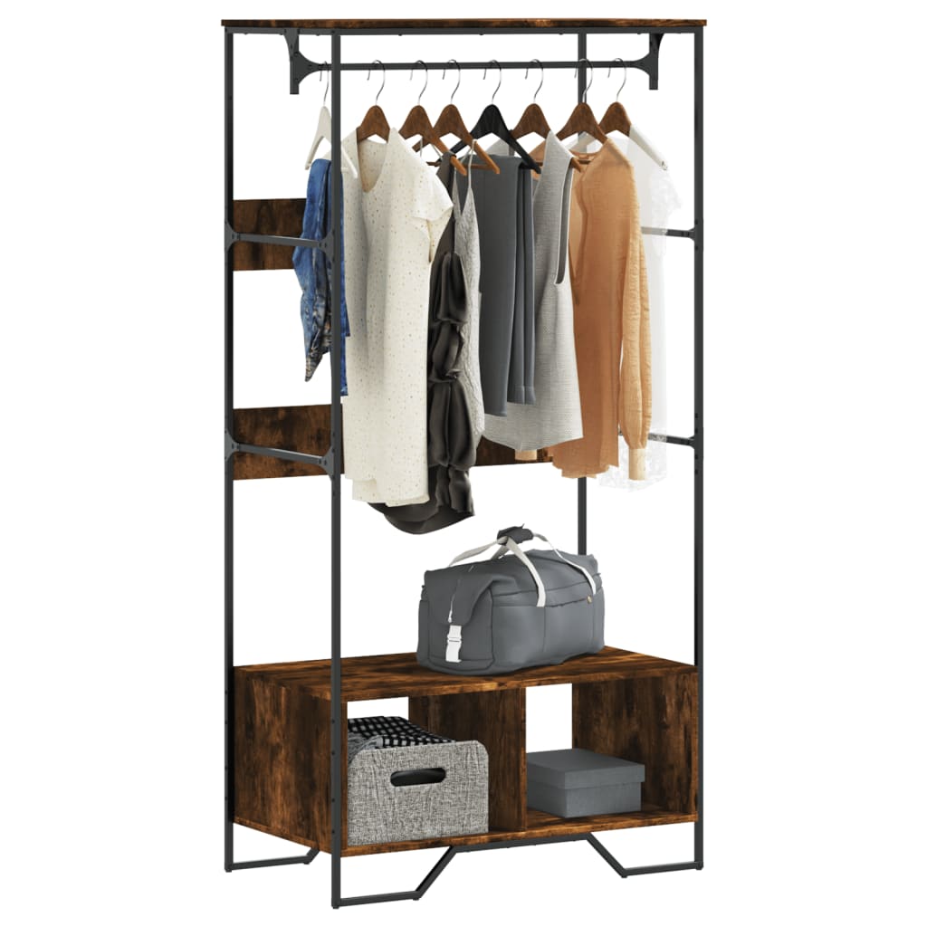 Vidaxl Armoire 90x50x180 cm en bois de bois de bois fumé coloré