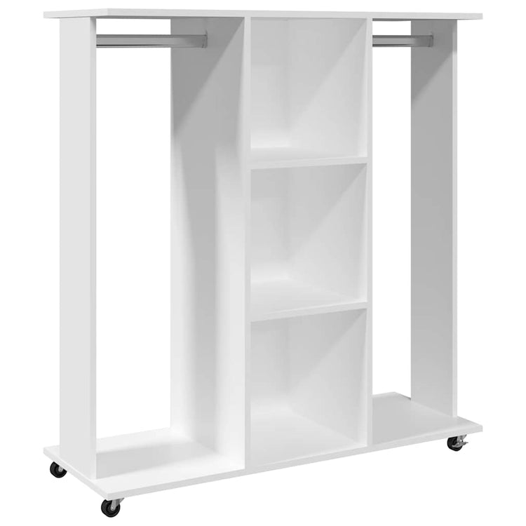 Armoire vidaxl avec roues 102x38x110 cm en bois transformé en blanc