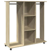Armoire vidaxl avec roues 102x38x110 cm en bois de bois de bois de bois