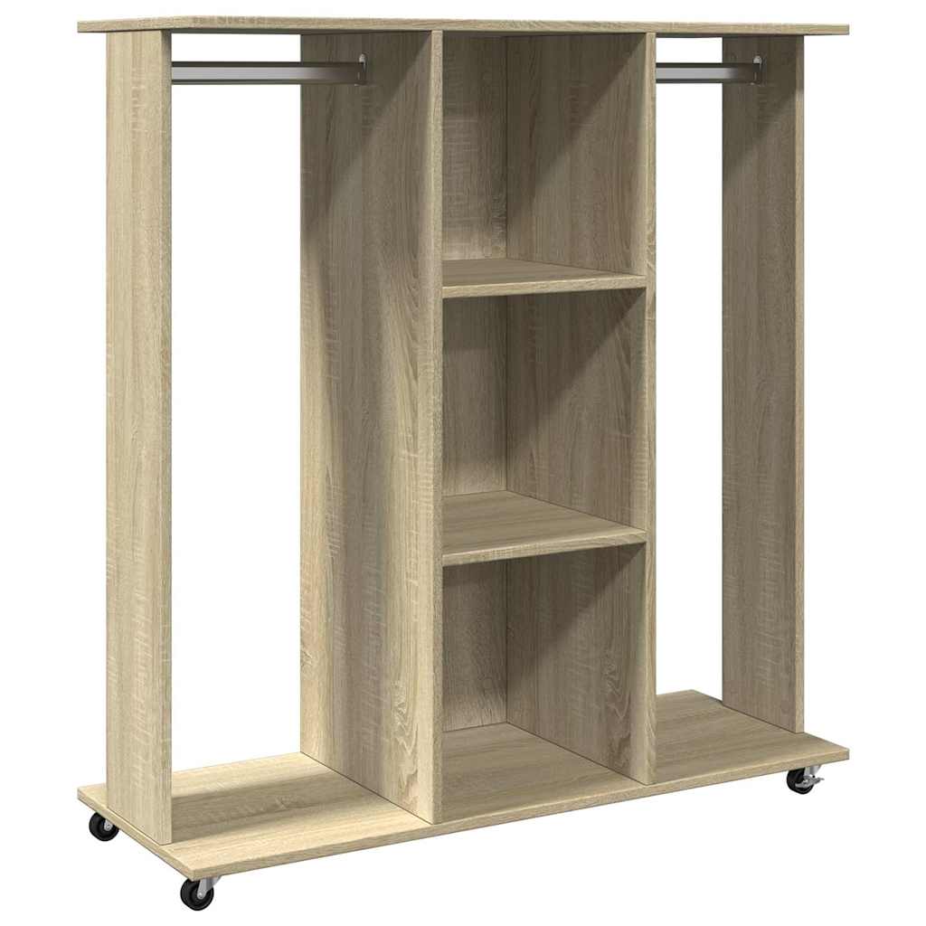 Armoire vidaxl avec roues 102x38x110 cm en bois de bois de bois de bois