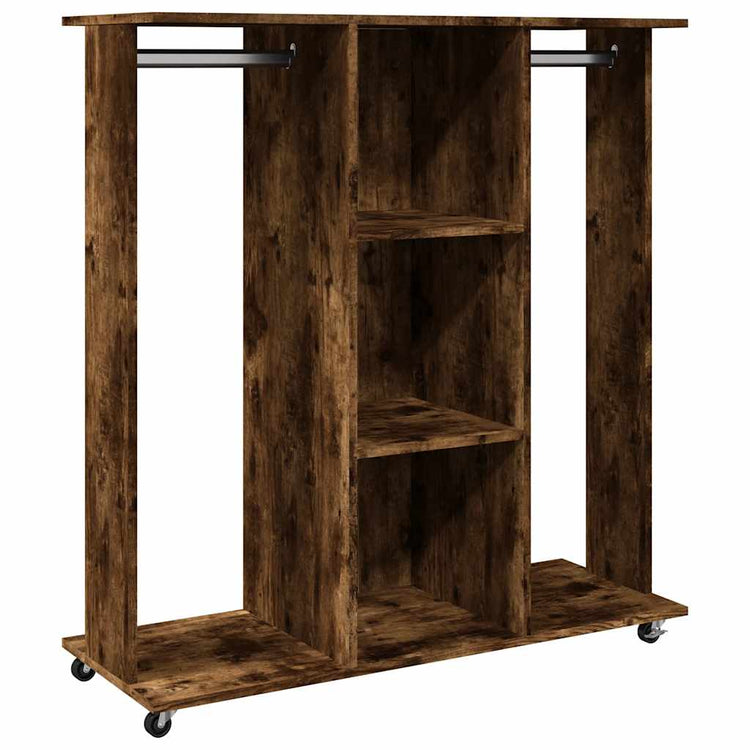 Armoire Vidaxl avec roues 102x38x110 cm en bois de bois de bois