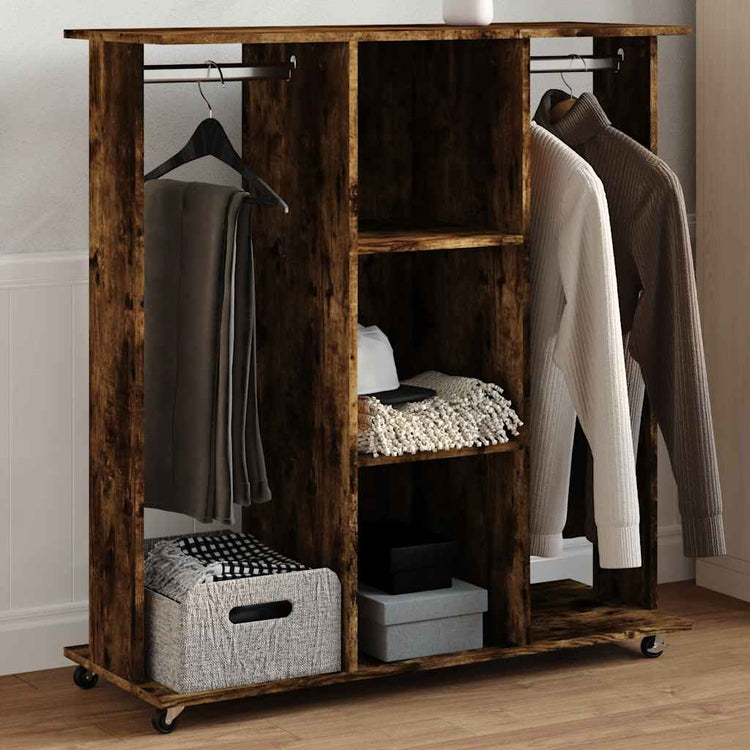 Armoire Vidaxl avec roues 102x38x110 cm en bois de bois de bois