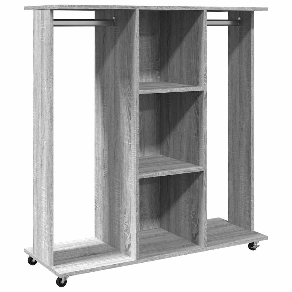 Armoire vidaxl avec roues 102x38x110 cm en bois gris sonoma chêne