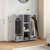 Armoire vidaxl avec roues 102x38x110 cm en bois gris sonoma chêne