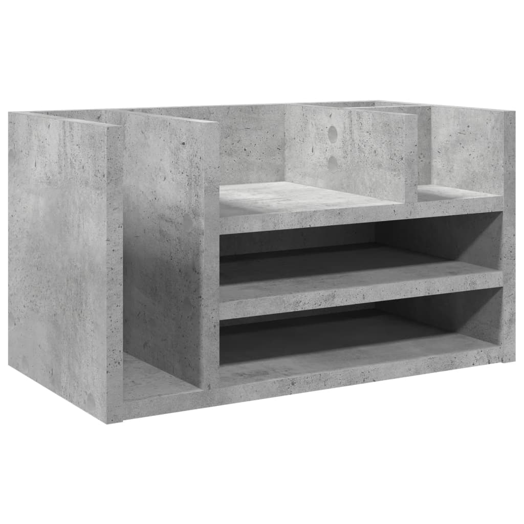 Organisateur du bureau de Vidaxl 44.5x24x25 cm Betongrij en bois transformé