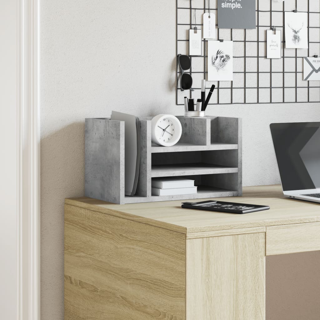 Organisateur du bureau de Vidaxl 44.5x24x25 cm Betongrij en bois transformé