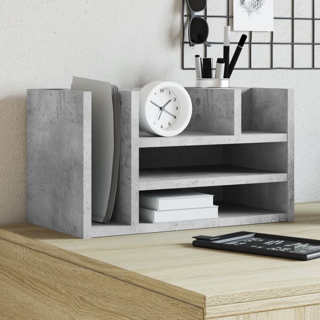Organisateur du bureau de Vidaxl 44.5x24x25 cm Betongrij en bois transformé