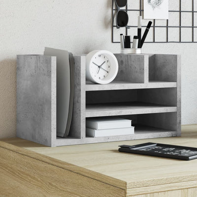 Organisateur du bureau de Vidaxl 44.5x24x25 cm Betongrij en bois transformé