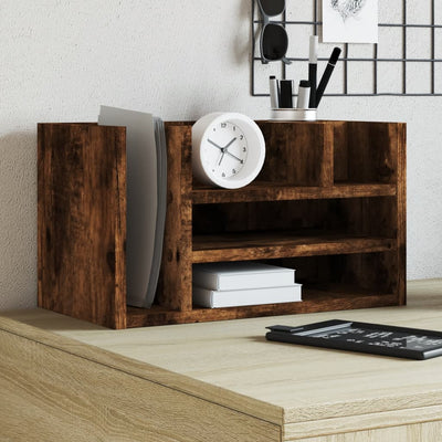 Organisateur du Bureau Vidaxl 44.5x24x25 cm Couleur de chêne fumé en bois transformé