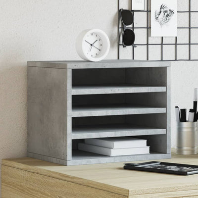 Organisateur du bureau de Vidaxl 36x26x29,5 cm Betongrij en bois transformé