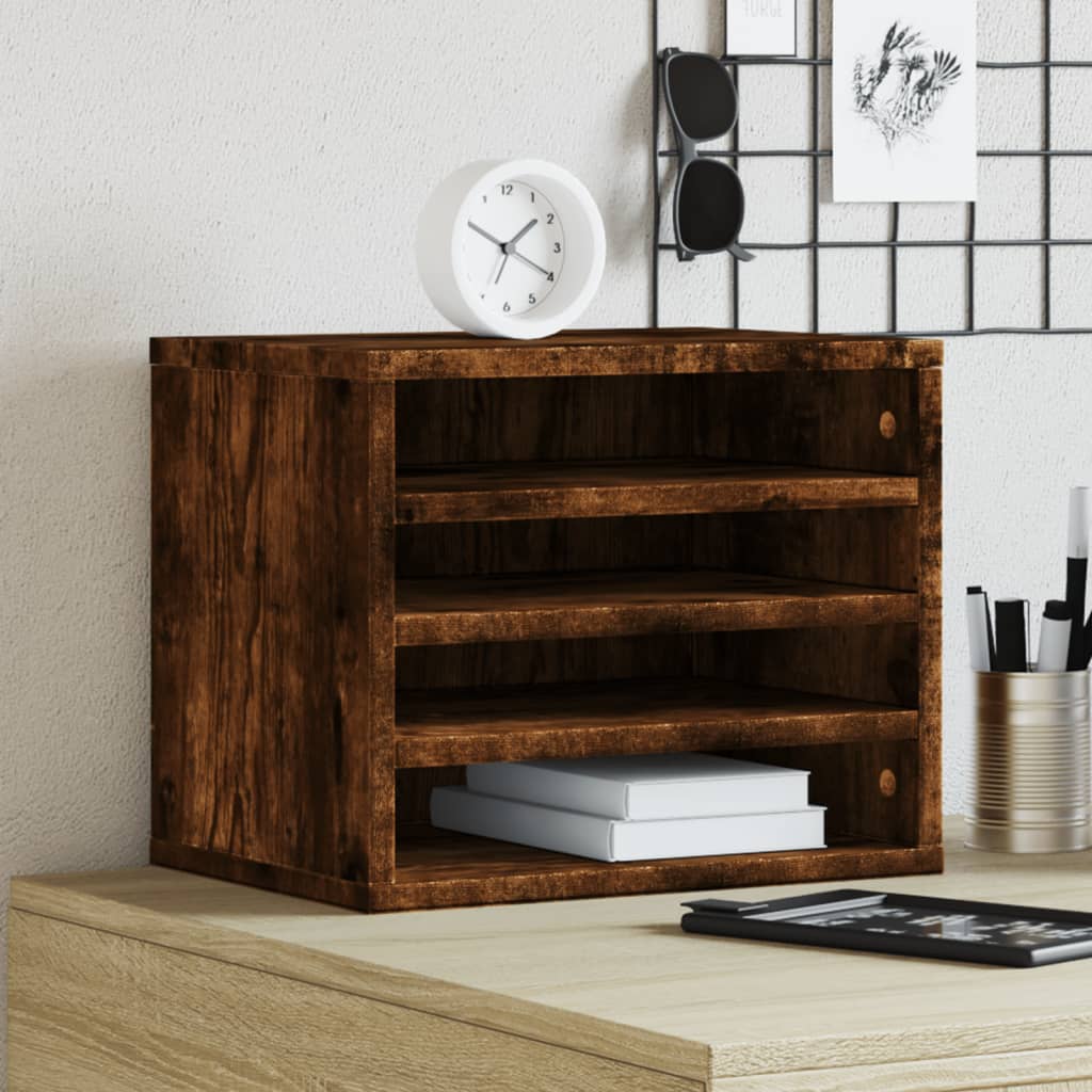 Organisateur du bureau de Vidaxl 36x26x29,5 cm Couleur de chêne fumé en bois transformé