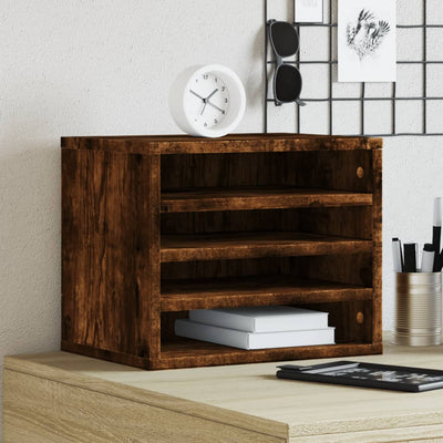 Organisateur du bureau de Vidaxl 36x26x29,5 cm Couleur de chêne fumé en bois transformé