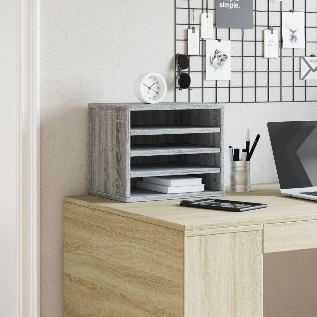 Organisateur du bureau de Vidaxl 36x26x29,5 cm en bois de chêne sonoma gris de bois