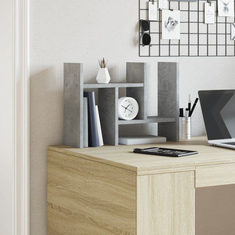 Organisateur du bureau de Vidaxl 34.5x15.5x35 cm Betongrij en bois transformé