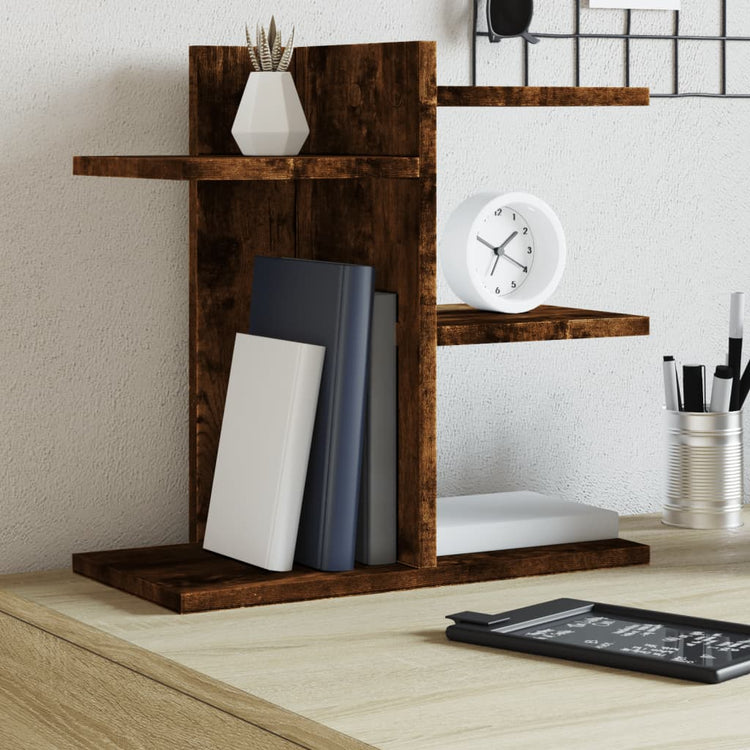 Organisateur du Bureau Vidaxl 42x21.5x42 cm Couleur de chêne fumé en bois transformé