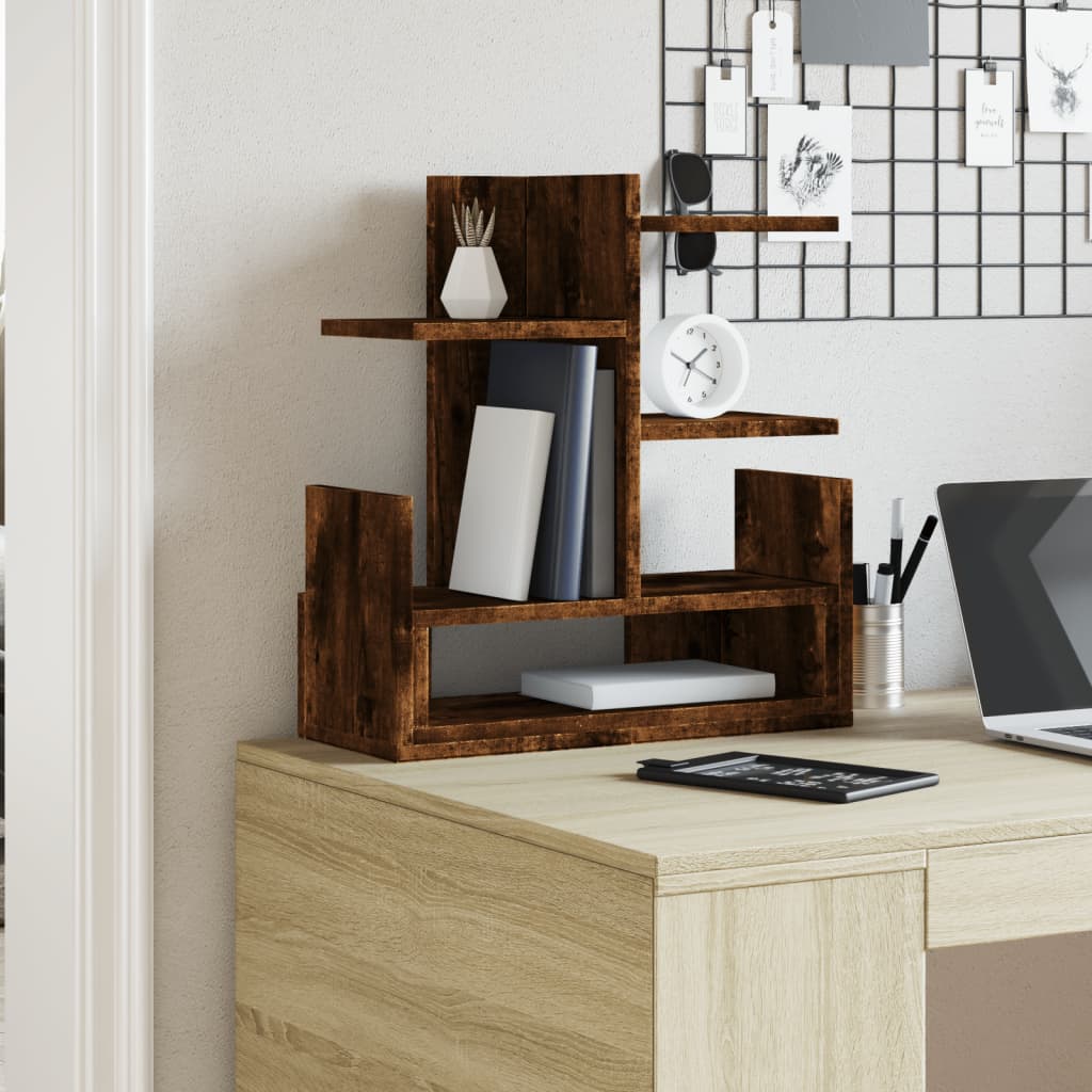 Organisateur du Bureau Vidaxl 49x20x52,5 cm Couleur de chêne fumé en bois transformé