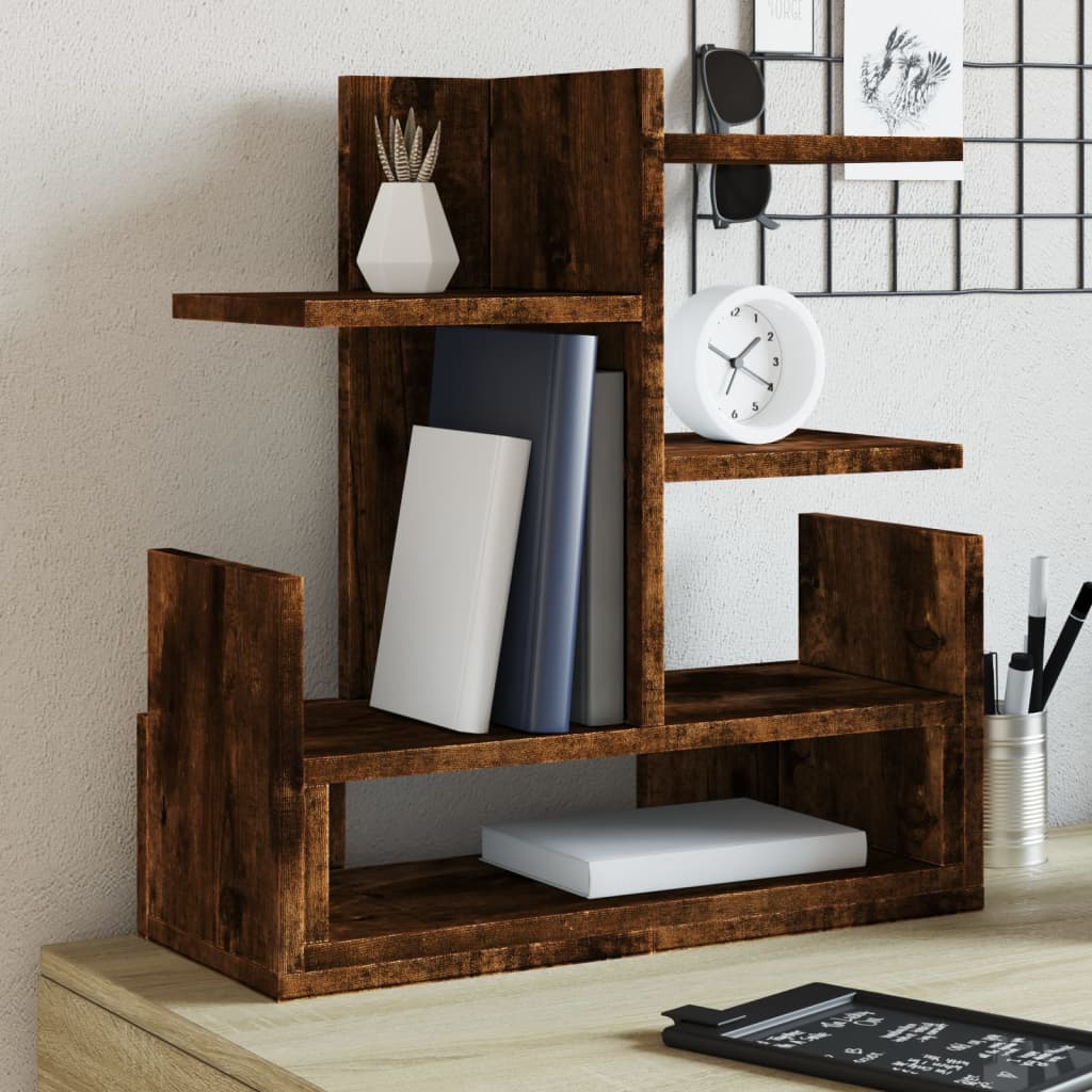 Organisateur du Bureau Vidaxl 49x20x52,5 cm Couleur de chêne fumé en bois transformé