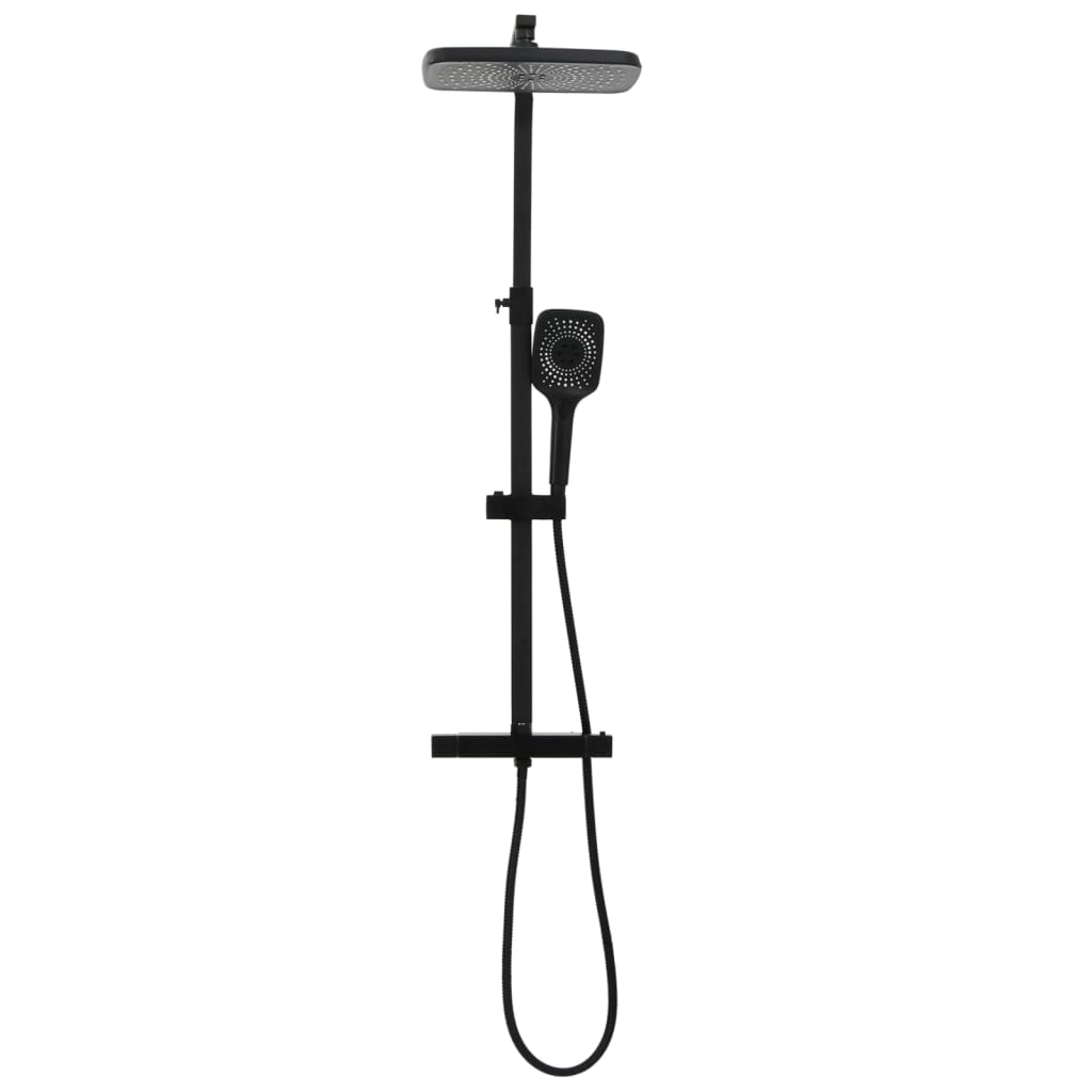 Vidaxl Shower Head Set Double avec mélangeur Tap et tuyau en laiton noir