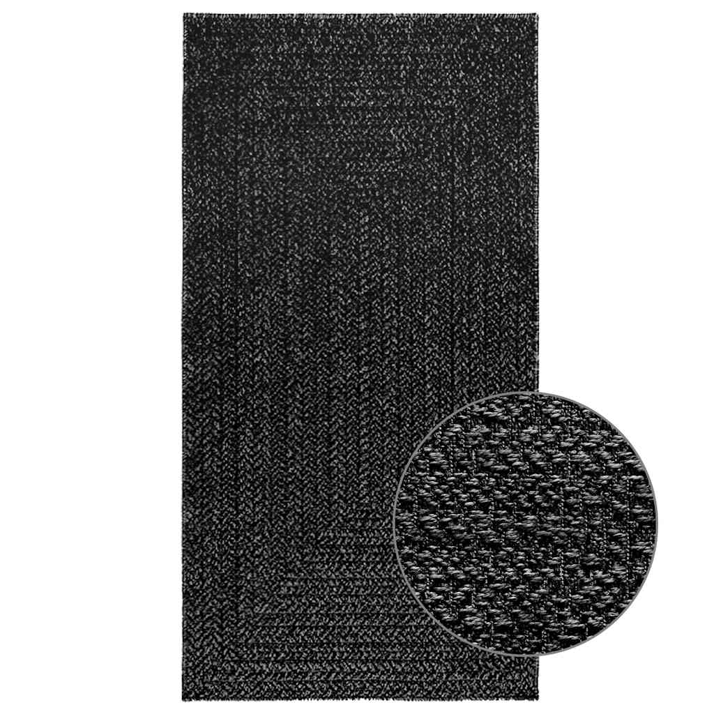 Vidaxl tapis zizur à l'intérieur et à l'extérieur de 80x150 cm de jute look anthracite