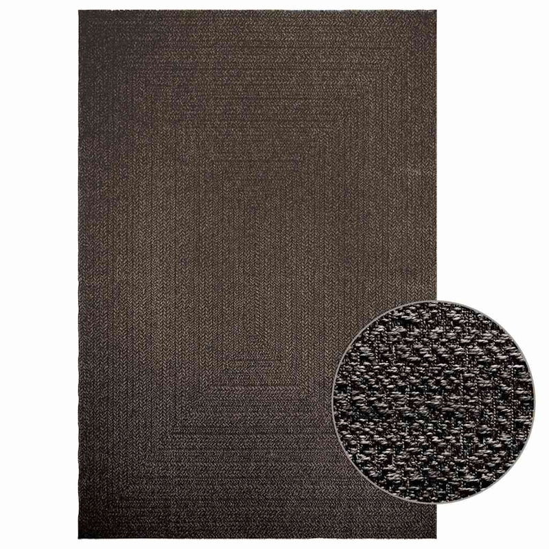 Vidaxl tapis zizur à l'intérieur et à l'extérieur 200x290cm jute look anthracite