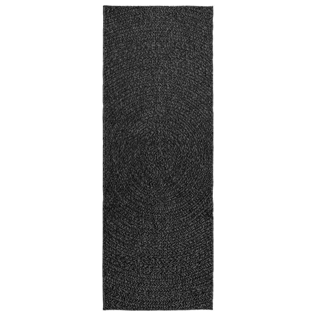 Vidaxl tapis zizur à l'intérieur et à l'extérieur de 80x200 cm de jute look anthracite