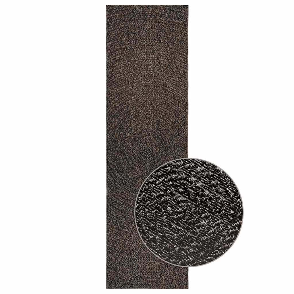 Vidaxl tapis zizur à l'intérieur et à l'extérieur de 80x250 cm de jute look anthracite