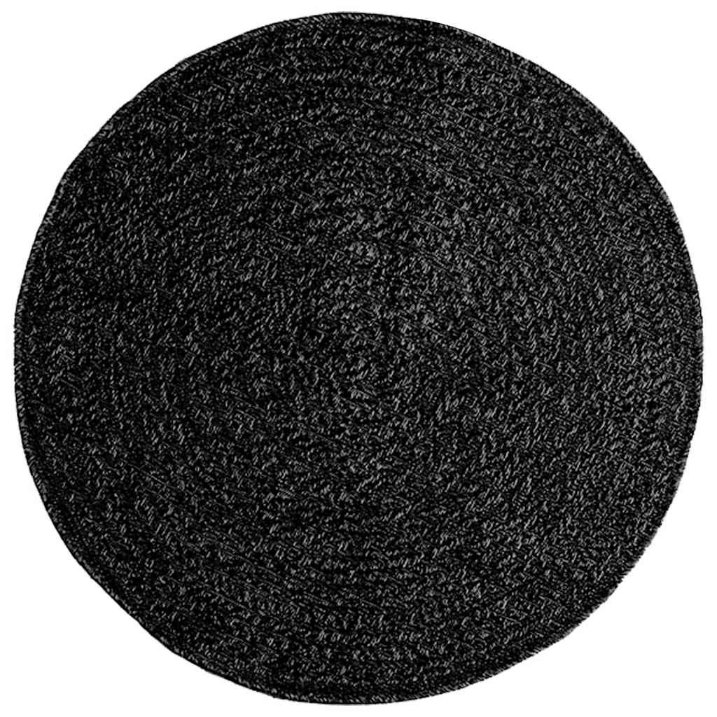 Vidaxl tapis zizur à l'intérieur et à l'extérieur Ø 90 cm jute look anthracite