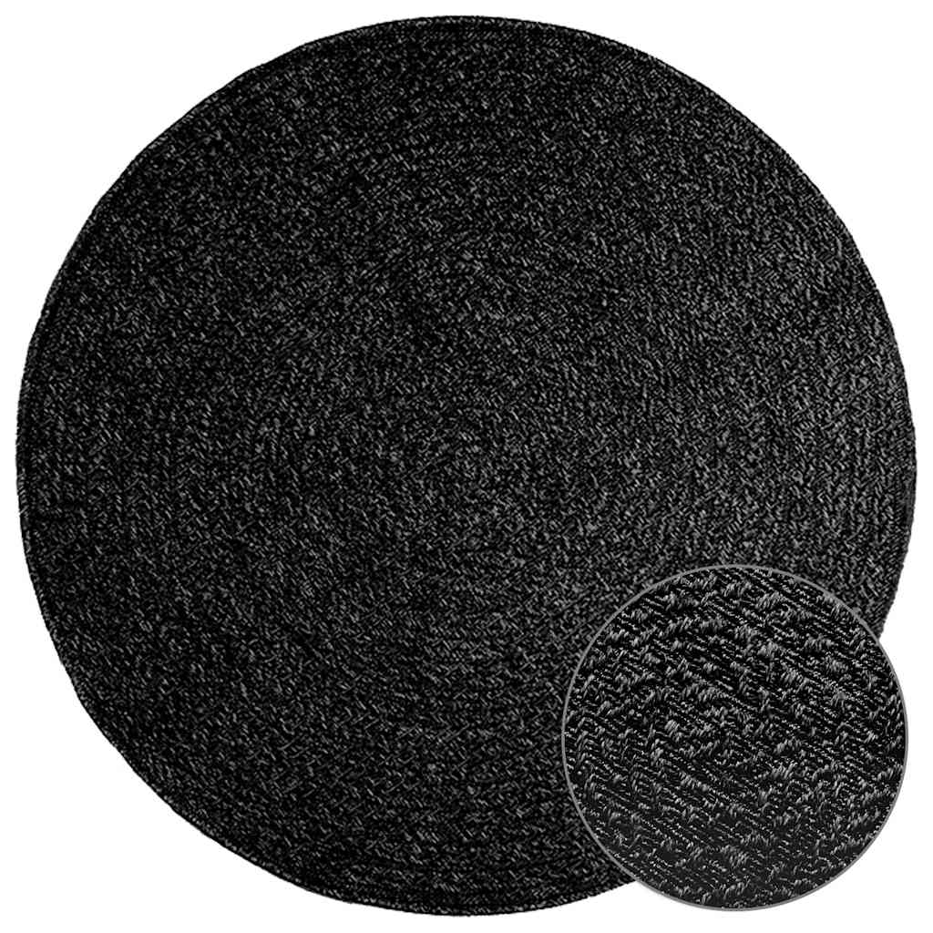 Vidaxl tapis zizur à l'intérieur et à l'extérieur Ø 120 cm jute look anthracite
