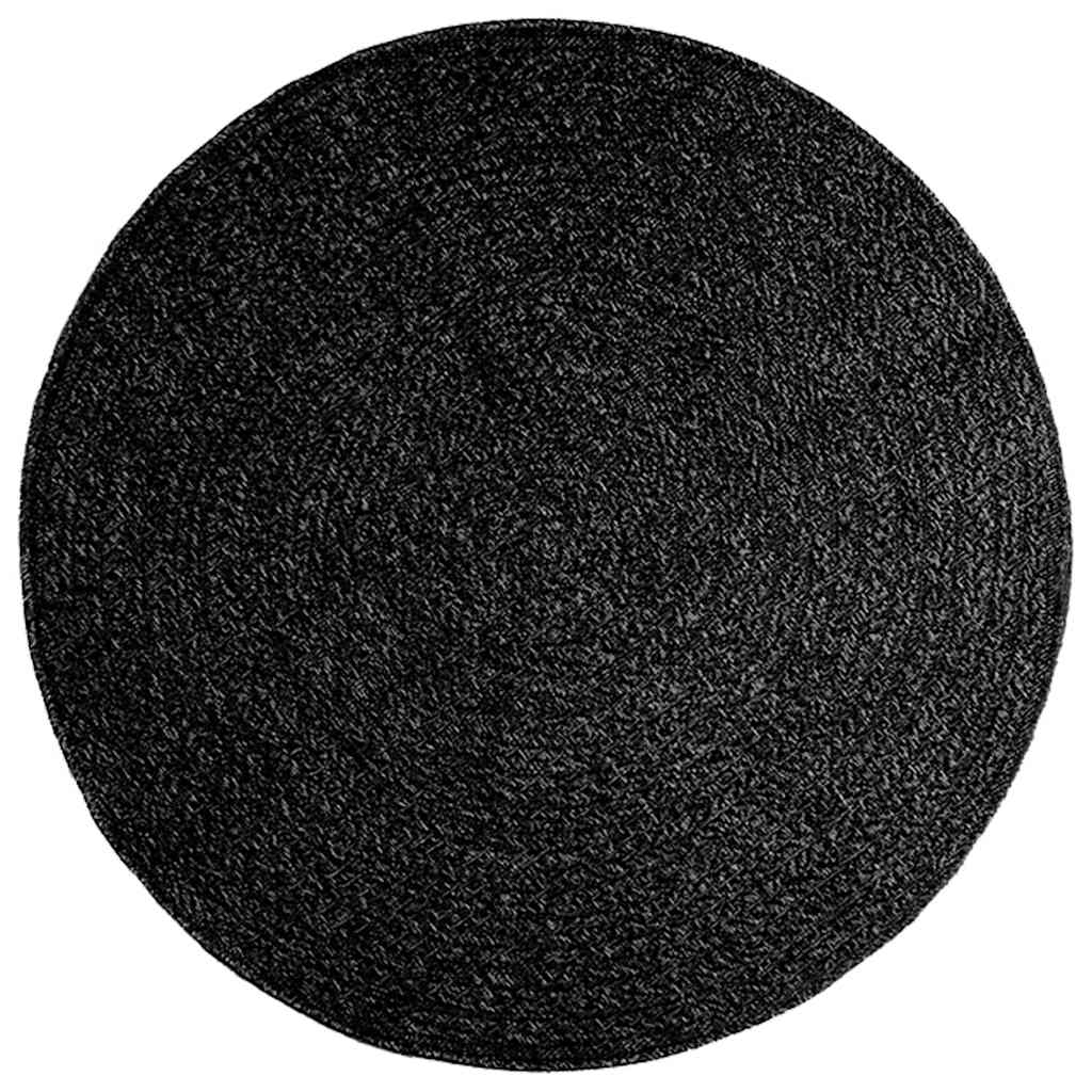 Vidaxl tapis zizur à l'intérieur et à l'extérieur Ø 120 cm jute look anthracite