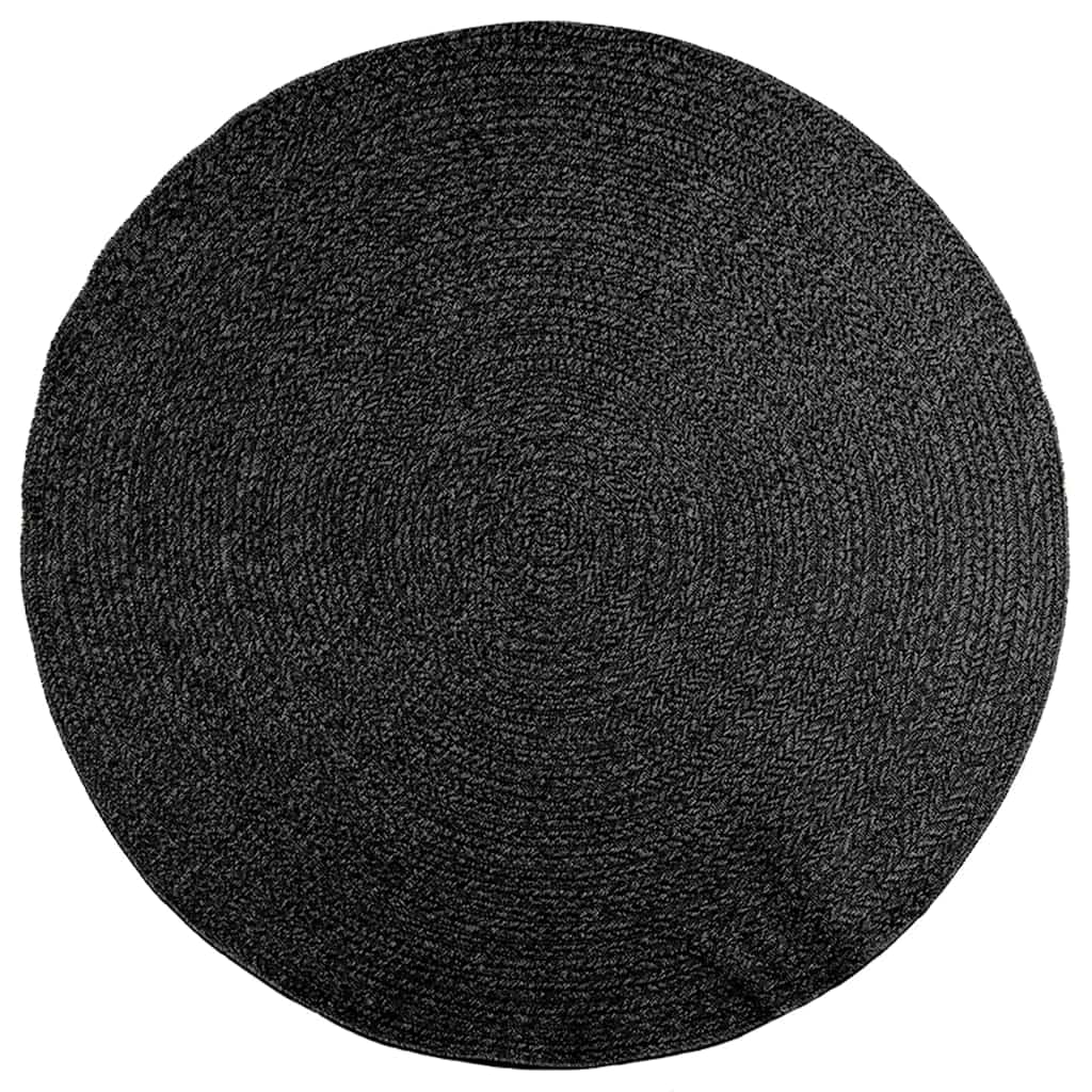 Vidaxl tapis zizur à l'intérieur et à l'extérieur Ø 200 cm jute look anthracite