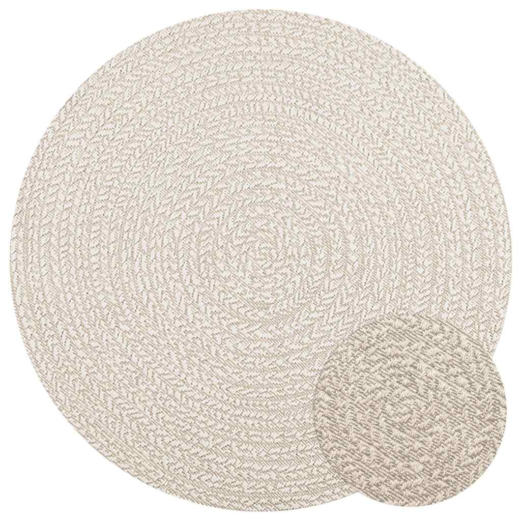 Vidaxl Rug Zizur Cream à l'intérieur et à l'extérieur Ø 120 cm de jute