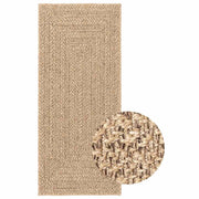 Vidaxl tapis zizur beige à l'intérieur et à l'extérieur de 80x200 cm de jute - afbeelding 2