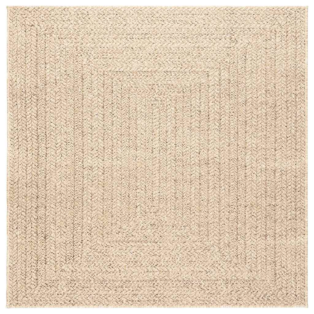 Vidaxl tapis zizur beige à l'intérieur et à l'extérieur de 120x120 cm de jute