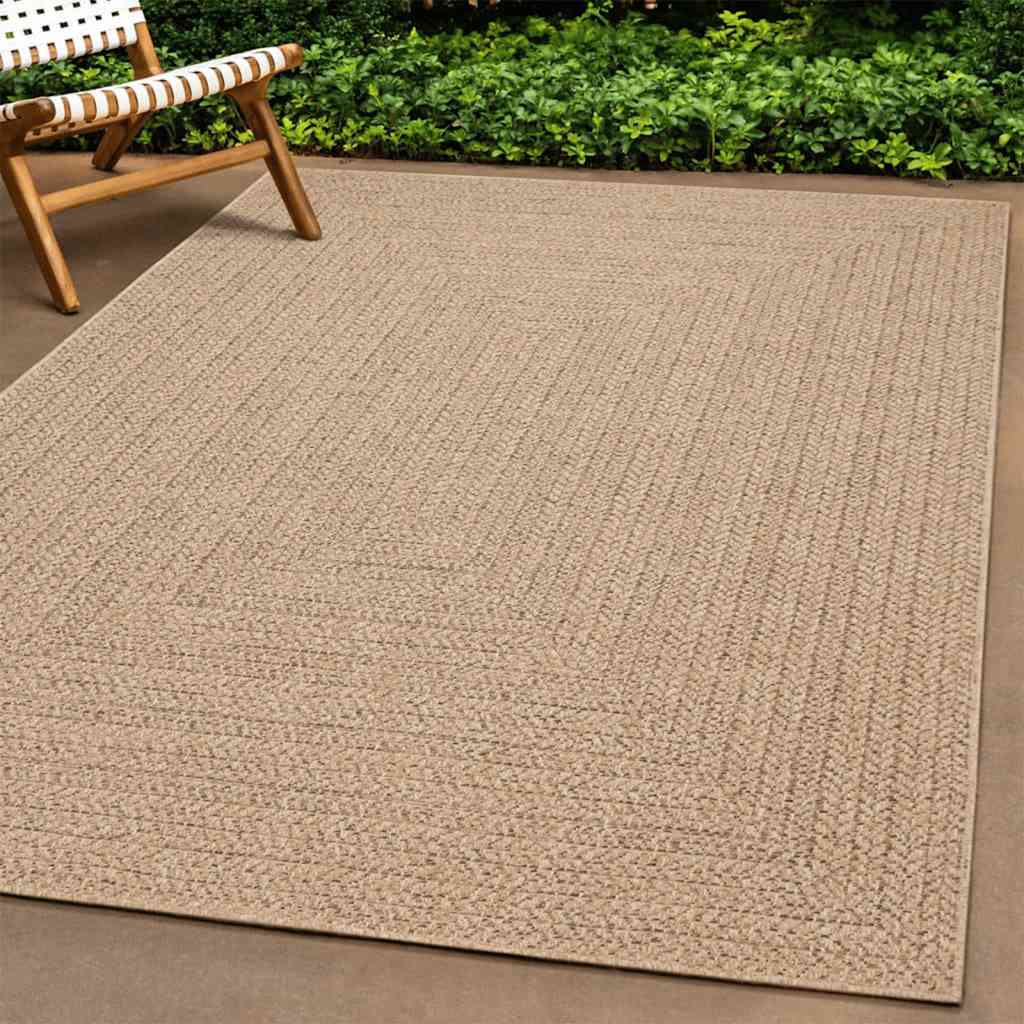 Vidaxl tapis zizur beige à l'intérieur et à l'extérieur de 200x290 cm de jute
