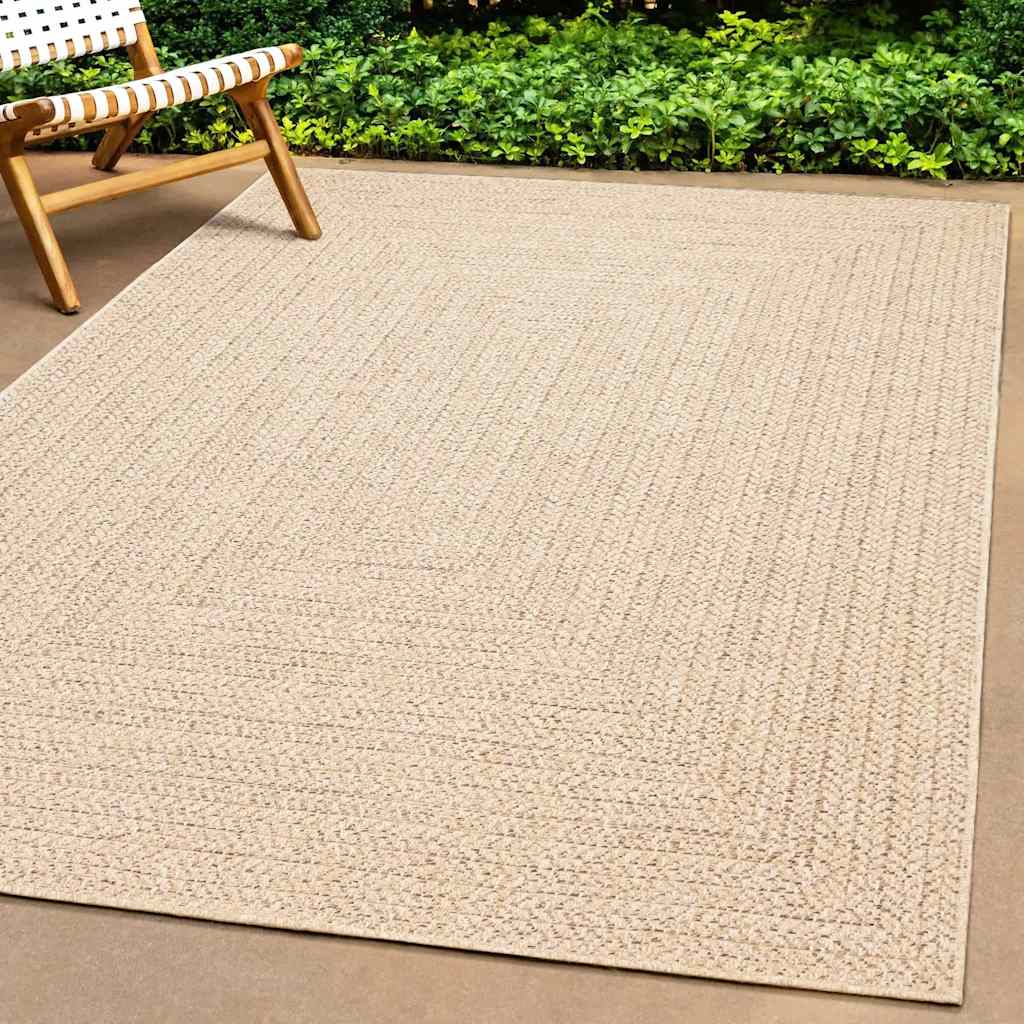 Vidaxl tapis zizur beige à l'intérieur et à l'extérieur de 240x340 cm de jute