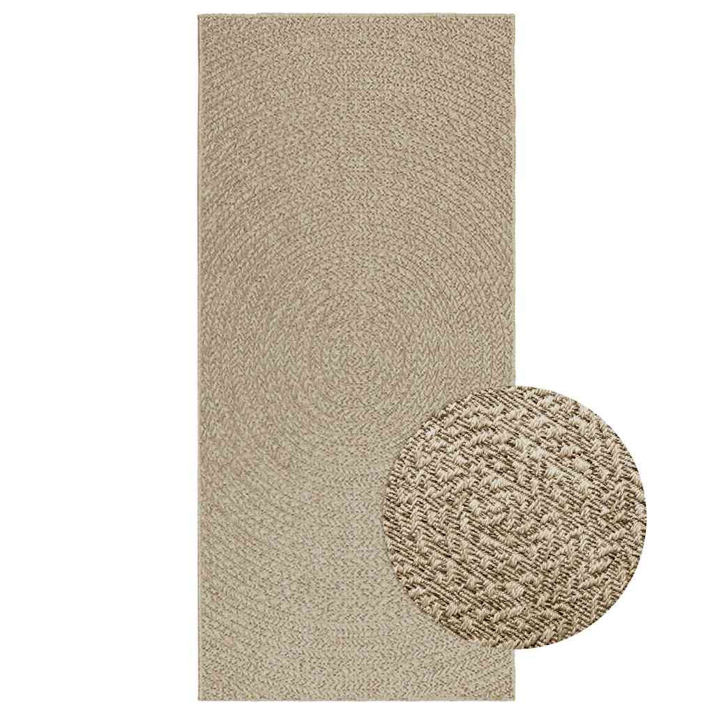 Vidaxl tapis zizur beige à l'intérieur et à l'extérieur de 100x200 cm de jute