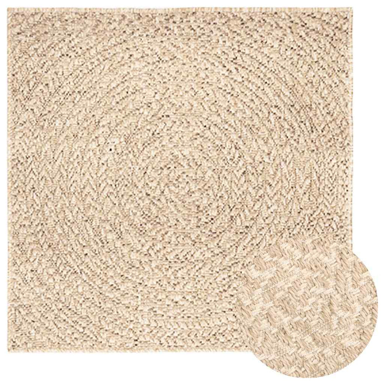 VidaXL tapis zizur beige intérieur et extérieur 120x120 cm aspect jute