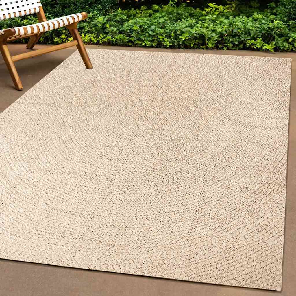 Vidaxl tapis zizur beige à l'intérieur et à l'extérieur de 140x200 cm de jute